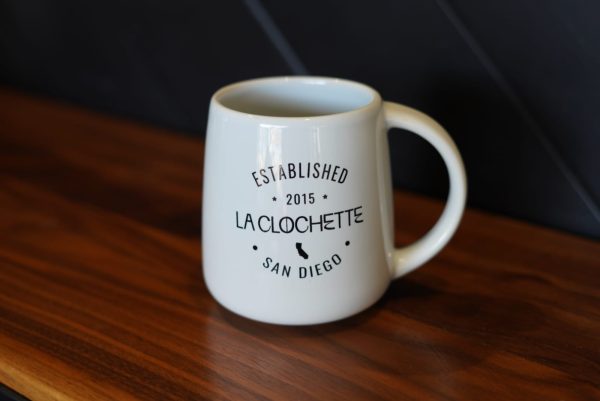 coffee mug available for purchase at la clochette